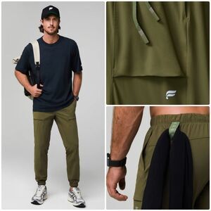 Fabletics The One Jogger Pants Mens M Tall Utility Green Athletic Gym Casual